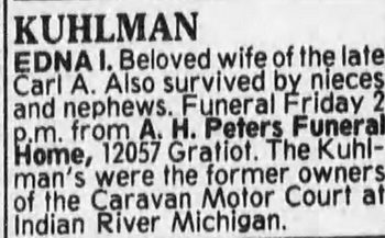 Kuhlmans Caravan Motor Court & Motel (The Caravan Housing Complex) - Jan 17 1985 Former Owner Passes Away